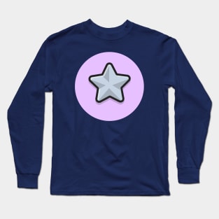 Silver Star Cartoon Vector Icon Illustration Long Sleeve T-Shirt